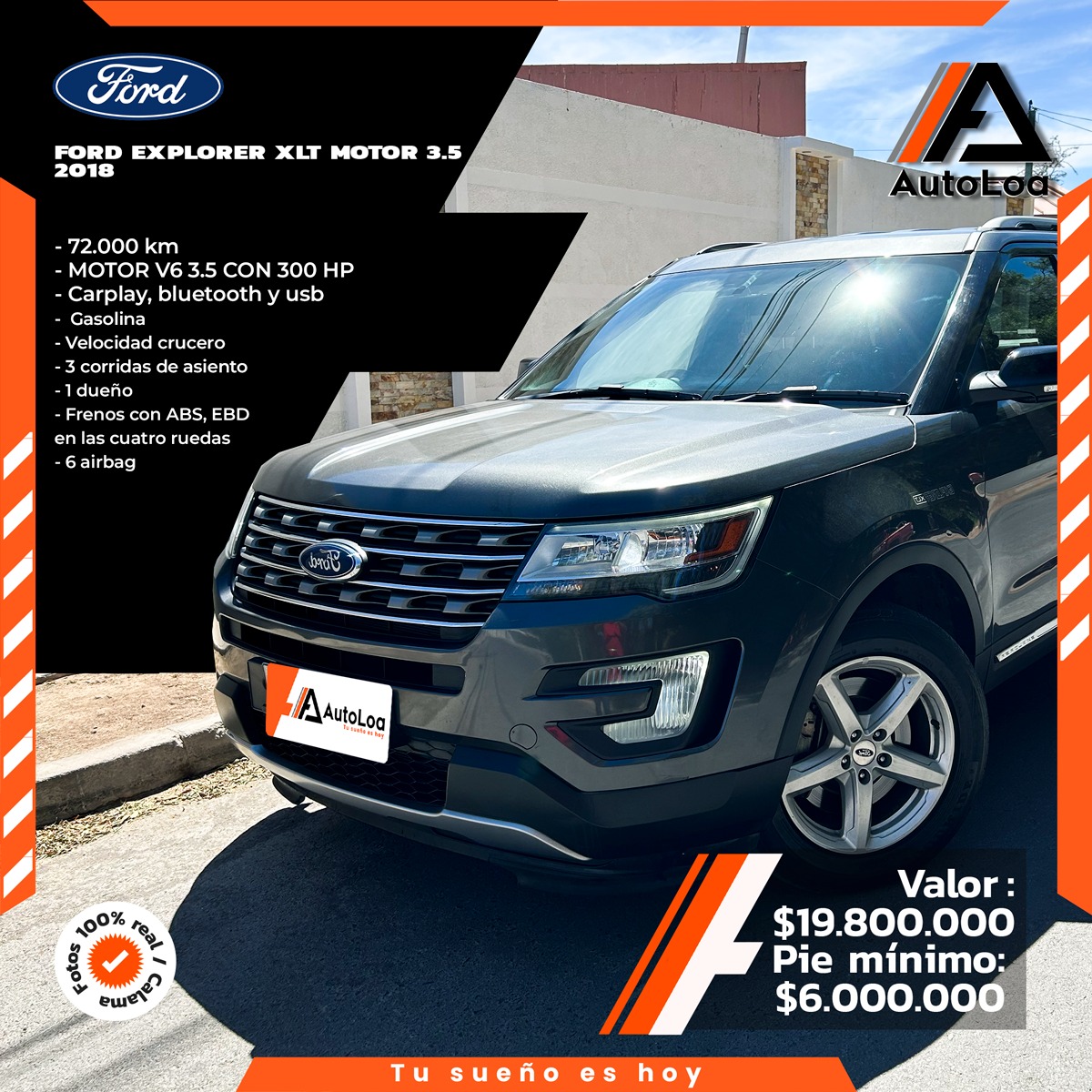 FORD NEW EXPLORER XLT AT 6 VELOVIDADES 2018