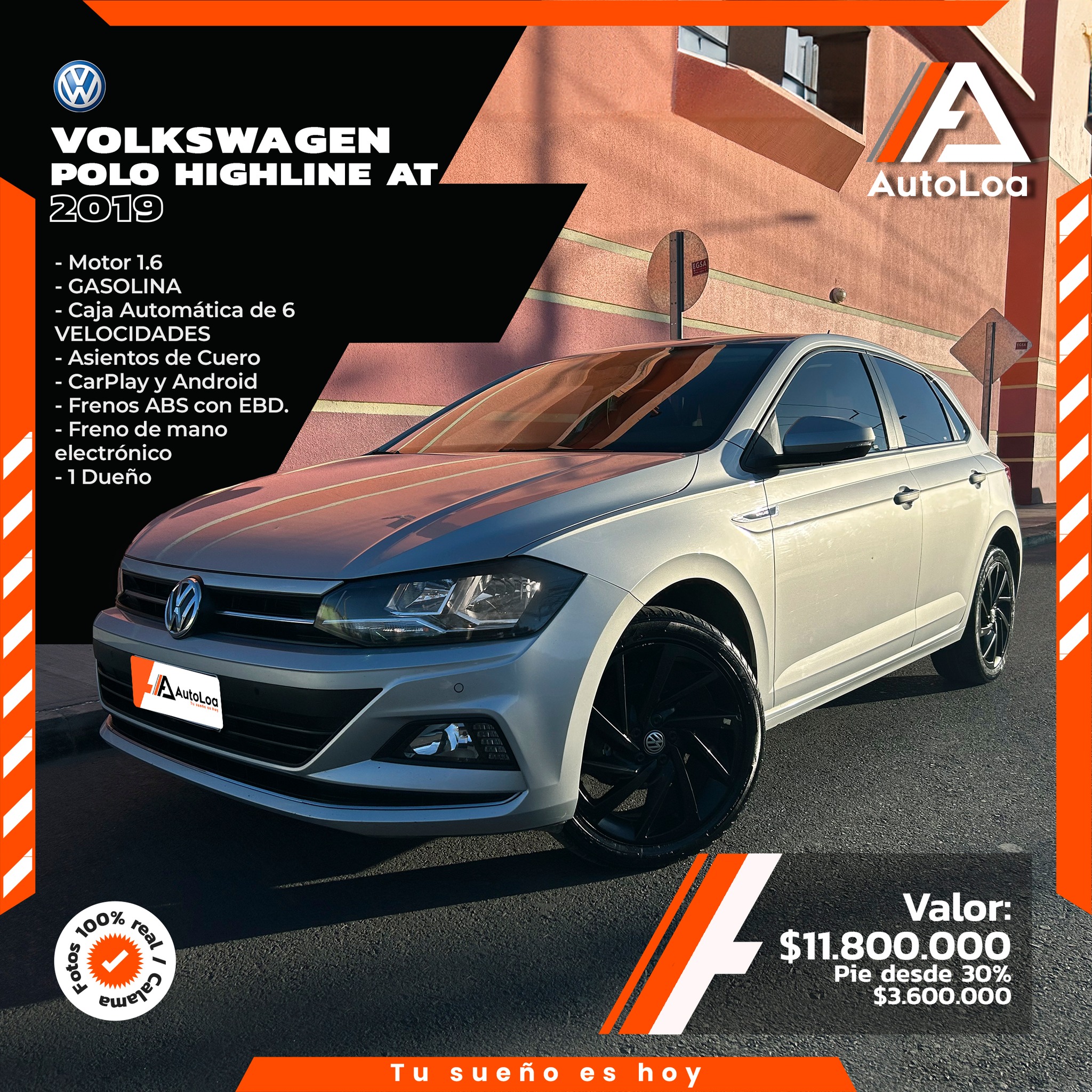 VOLKSWAGEN POLO HIGLINE AT 6 VELOCIDADES 2019