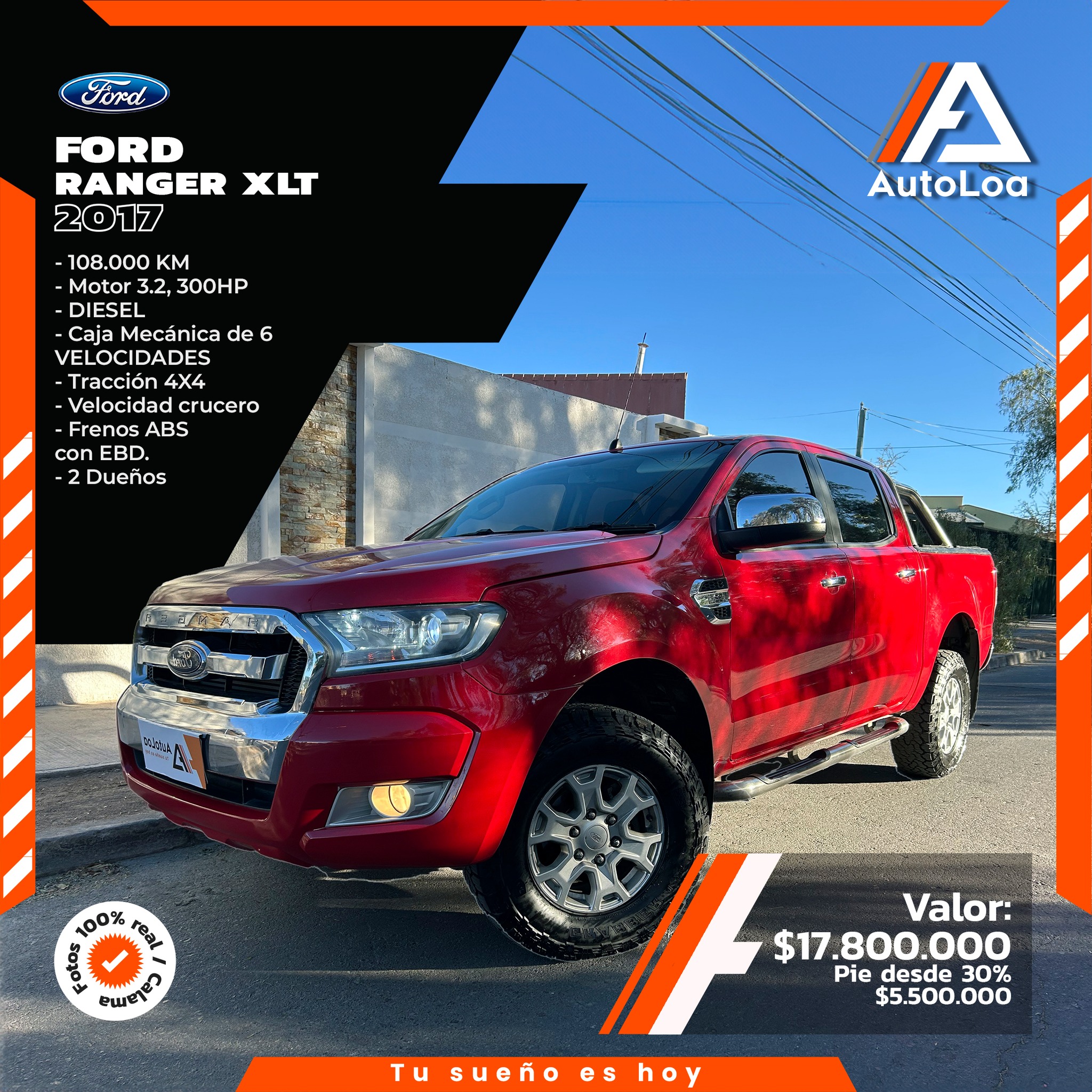 FORD RANGER XLT 3.2 TURBO DIESEL 2017