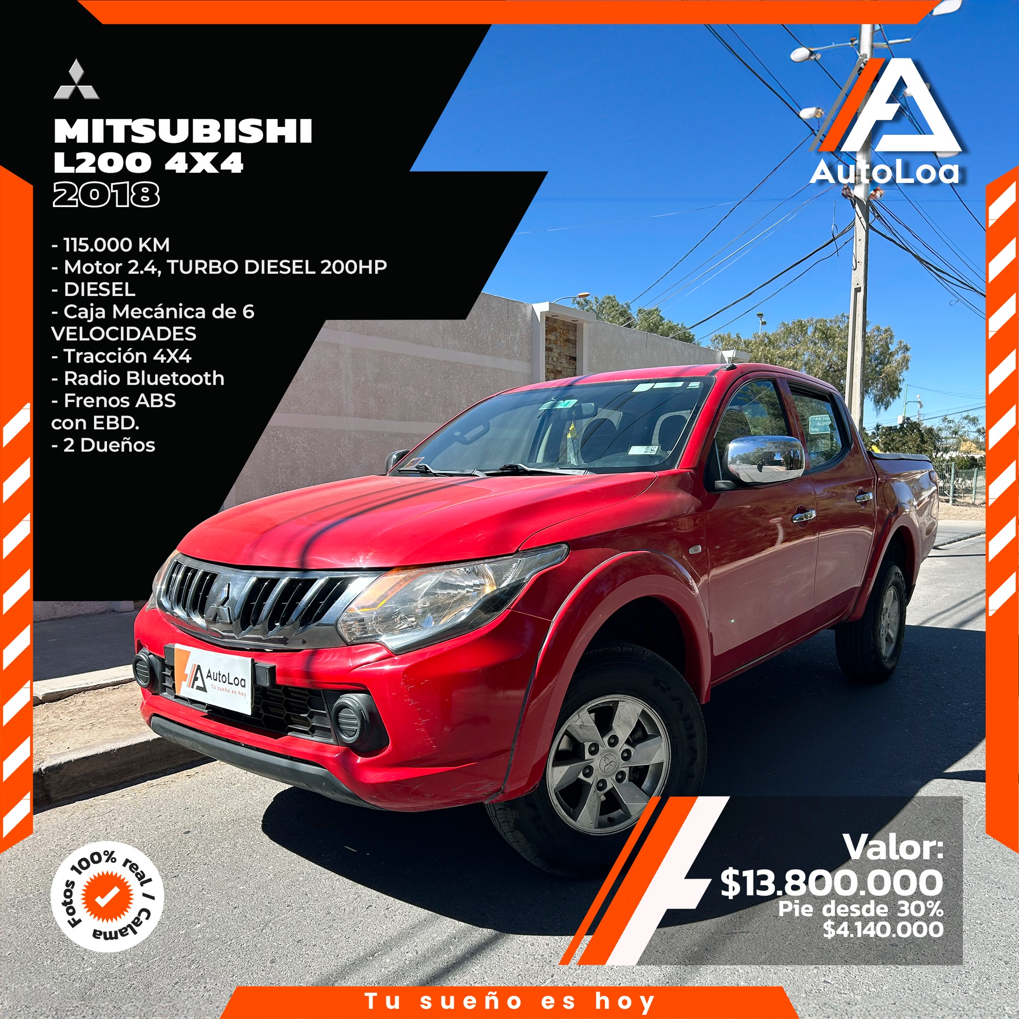 MITSUBISHI L200 4X4 TURBO DIESEL 2018